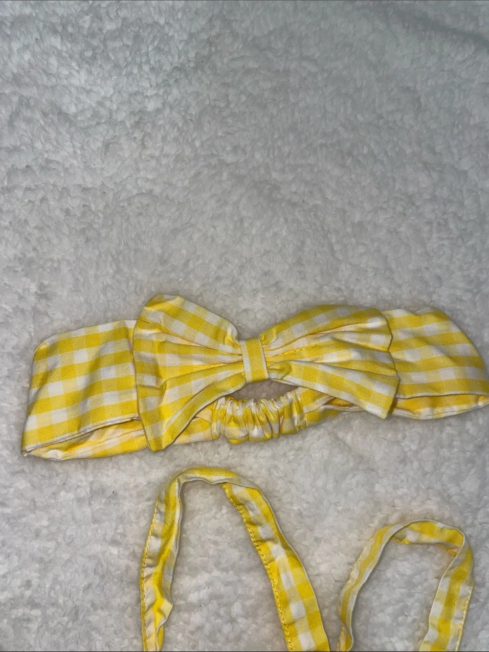 Disney Baby Yellow Gingham Suspender Skirt with Headband